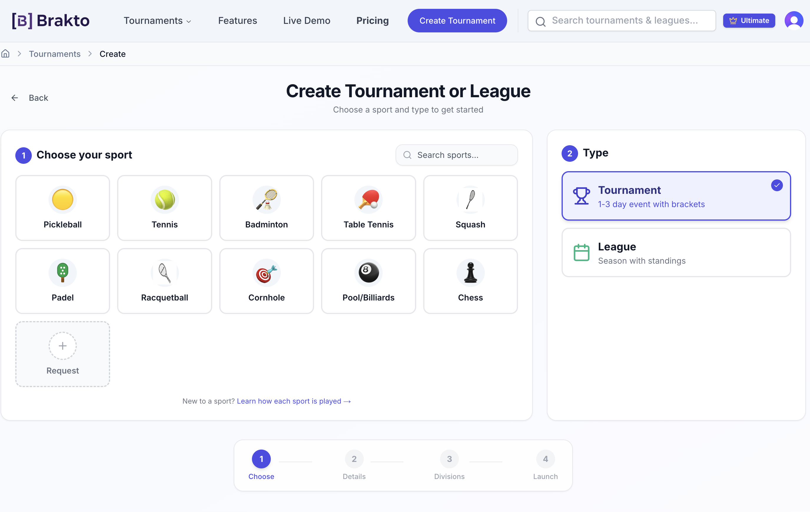 Create Tournament